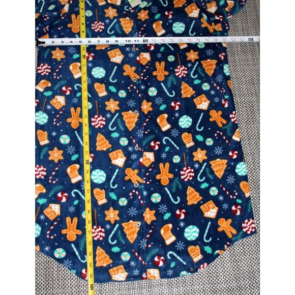 INK + IVY NWT Fleece Holiday Christmas Cookie Button Down Notch Sleep Shirt PJ L - Picture 7 of 7